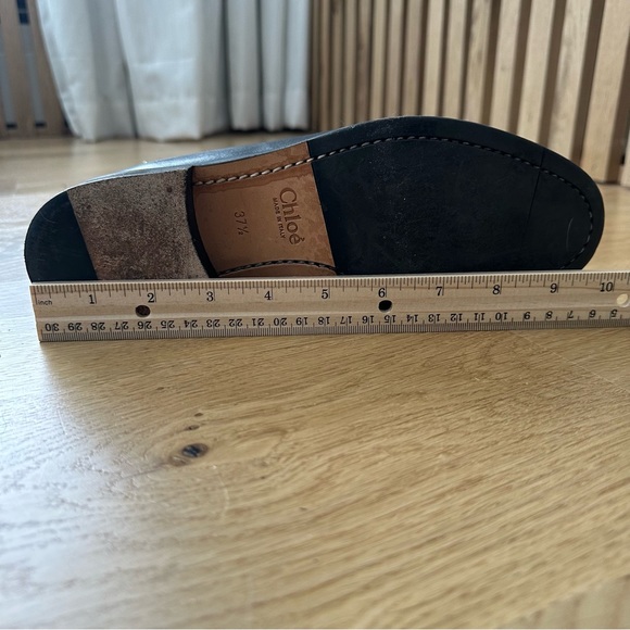 CHLOE Leather Boots, combat style with zipper calf height orange lining sz 37.5 - Picture 7 of 16